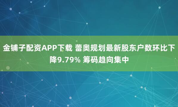 金铺子配资APP下载 蕾奥规划最新股东户数环比下降9.79% 筹码趋向集中