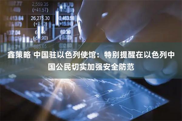 鑫策略 中国驻以色列使馆：特别提醒在以色列中国公民切实加强安全防范